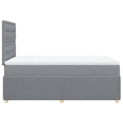 vidaXL Sommier à lattes de lit et matelas gris clair 120x190 cm tissu