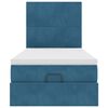 vidaXL Cadre de lit ottoman avec matelas bleu fonc&eacute; 90x190 cm velours