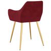 vidaXL Chaises &agrave; manger lot de 2 Rouge bordeaux Velours