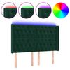 vidaXL T&ecirc;te de lit &agrave; LED Vert fonc&eacute; 147x16x118/128 cm Velours