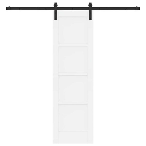 vidaXL Porte coulissante Blanc et Noir 61 x 198,5 cm Pin massif