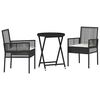 vidaXL Ensemble bistro de jardin 3 pcs Noir polyrotin