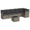 vidaXL Salon de jardin avec coussins 7 pcs gris r&eacute;sine tress&eacute;e