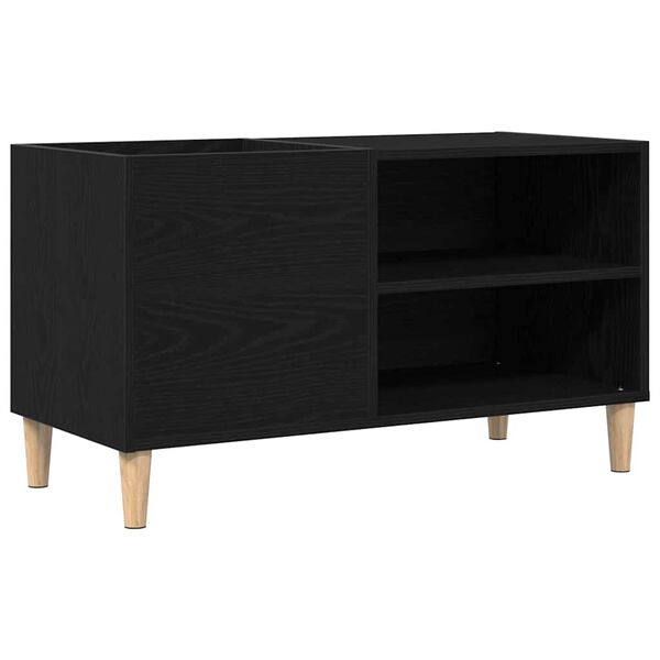 vidaXL Meuble &agrave; vinyles Ch&ecirc;ne noir 84,5 x 38 x 48 cm Bois d'ing&eacute;nierie
