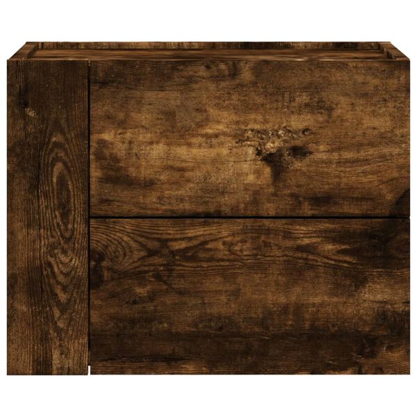 vidaXL Tables de chevet murales 2 pcs ch&ecirc;ne fum&eacute; 45x30x35 cm