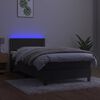 vidaXL Sommier &agrave; lattes de lit avec matelas et LED Gris fonc&eacute; 90x200cm
