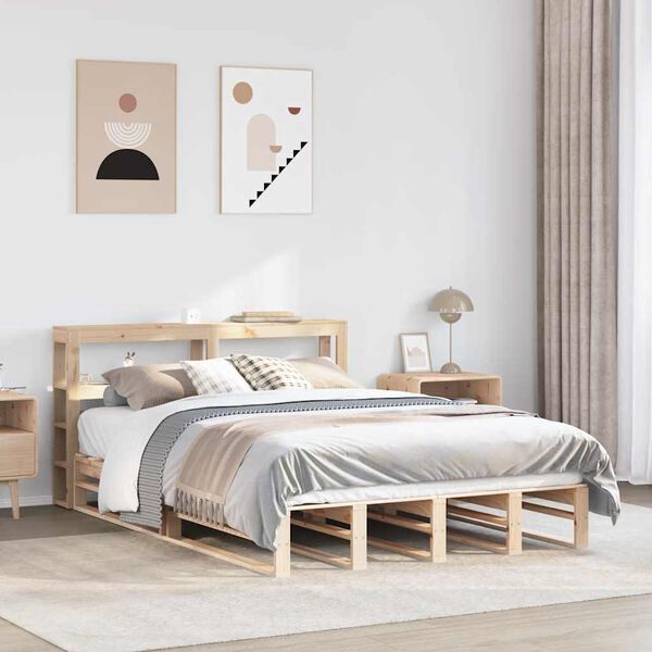 vidaXL Cadre de lit sans matelas 140x190 cm bois de pin massif