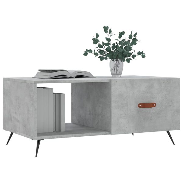 vidaXL Table basse gris b&eacute;ton 90x50x40 cm bois d'ing&eacute;nierie