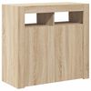 vidaXL Buffet avec lumi&egrave;res LED ch&ecirc;ne sonoma 80x35x75 cm