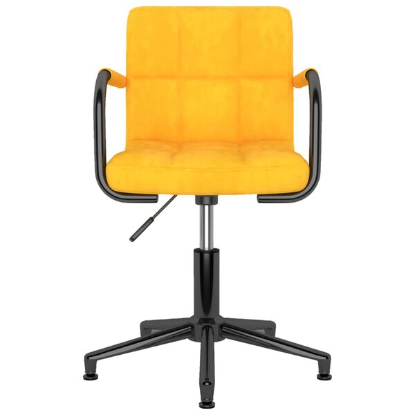 vidaXL Chaise pivotante de salle &agrave; manger Jaune moutarde Velours