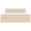 vidaXL Lit avec rangement et matelas avec matelas Cr&egrave;me 180 x 200 cm