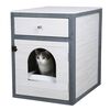 Kerbl Armoire &agrave; liti&egrave;re pour chat Ida 45x58x60 cm Blanc et bleu