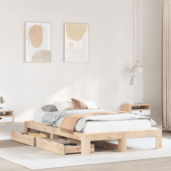 vidaXL Cadre de lit sans matelas 120x200 cm bois de pin massif