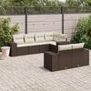 vidaXL Salon de jardin avec coussins 7 pcs marron r&eacute;sine tress&eacute;e