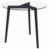 vidaXL Table de salle &agrave; manger Transparent 80 cm Verre tremp&eacute;