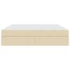 vidaXL Lit avec rangement et matelas Cr&egrave;me 160 x 200 cm Polyester