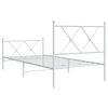 vidaXL Cadre de lit m&eacute;tal sans matelas avec pied de lit blanc 90x200cm