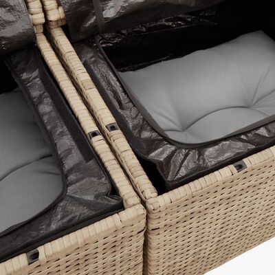 vidaXL Salon de jardin avec coussins 8pcs mélange beige résine tressée