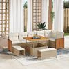 vidaXL Ensemble de canap&eacute; de jardin avec coussin 9 pcs Beige et cr&egrave;me
