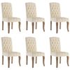 vidaXL Chaises &agrave; manger lot de 6 beige tissu &agrave; l'aspect de lin