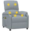 vidaXL Fauteuil de massage Gris clair Tissu