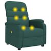 vidaXL Fauteuil de massage Vert fonc&eacute; Tissu
