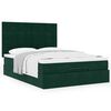 vidaXL Cadre de lit ottoman avec matelas vert fonc&eacute; 140x190 cm velours