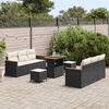 vidaXL Ensemble de canap&eacute; de jardin 9 pcs Noir polyrotin