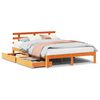 vidaXL Cadre de lit avec tiroirs sans matelas cire marron 150x200 cm