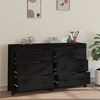 vidaXL Buffet Noir 140x35x80 cm Bois massif de pin