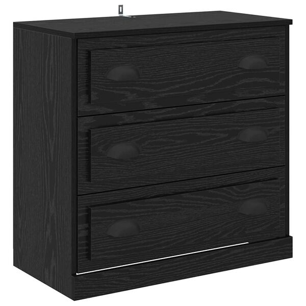 vidaXL Buffet Ch&ecirc;ne noir 70 x 35,5 x 67,5 cm Bois d'ing&eacute;nierie