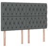 vidaXL Lit avec rangement et matelas Gris fonc&eacute; 140 x 200 cm Polyester