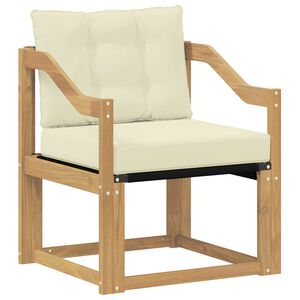 vidaXL Canap&eacute; d&rsquo;ext&eacute;rieur Bois d'Acacia Massif Blanc et cr&egrave;me