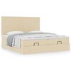 VidaXL Cadre de lit ottoman avec matelas cr&egrave;me 180x200 cm tissu