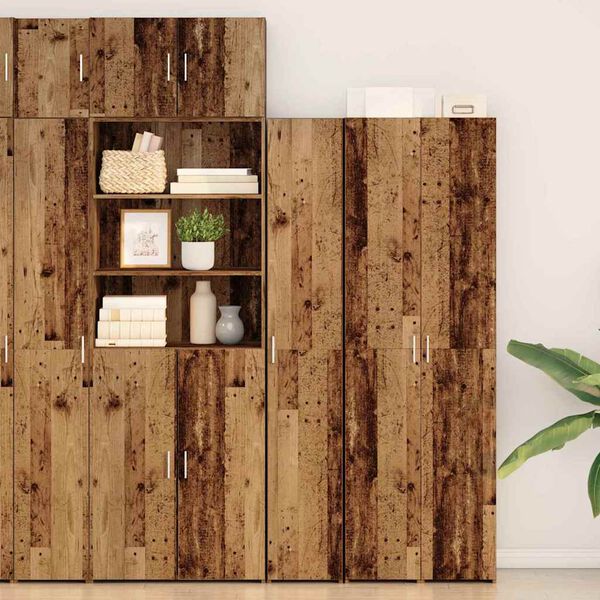 vidaXL Haut Armoire 2 pcs Bois ancien 30 x 42,5 x 185 cm