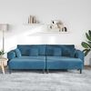 vidaXL Canap&eacute; avec coussin 3 pcs Bleu Velours