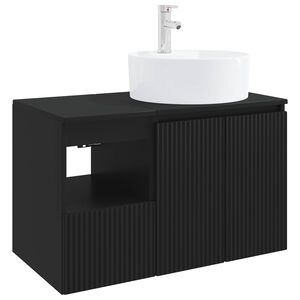vidaXL Ensemble de mobilier de salle de bain 2 pc Noir