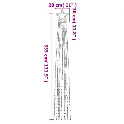 vidaXL Guirlande de sapin de Noël 320 LED blanc froid 375 cm