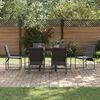 vidaXL Ensemble de salle &agrave; manger pour jardin 7 pcs Noir Acier