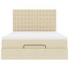 VidaXL Cadre de lit ottoman avec matelas cr&egrave;me 140x190 cm tissu