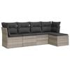 vidaXL Salon de jardin 5 pcs avec coussins gris clair r&eacute;sine tress&eacute;e