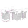 vidaXL Ensemble de bistro de jardin 7 pcs coussins gris poly rotin