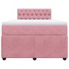 vidaXL Sommier &agrave; lattes de lit avec matelas rose 120x190 cm velours