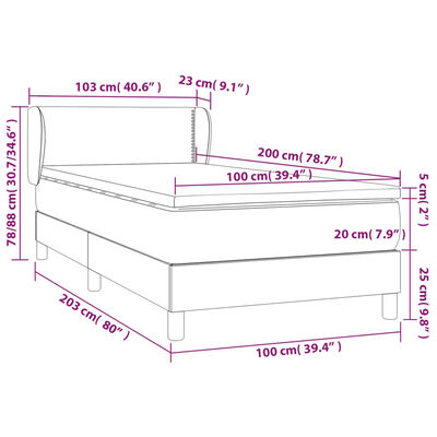 vidaXL Sommier à lattes de lit avec matelas Rose 100x200 cm Velours