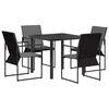 vidaXL Ensemble de salle &agrave; manger pour jardin 5 pc Noir et anthracite