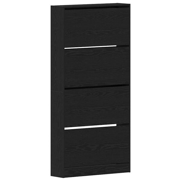 vidaXL Cabinet &agrave; chaussures avec &eacute;tag&egrave;re Ch&ecirc;ne noir 80 x 21 x 163,5 cm