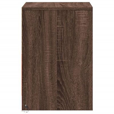 vidaXL Armoire de chevet et lumières LED chêne marron bois ingénierie