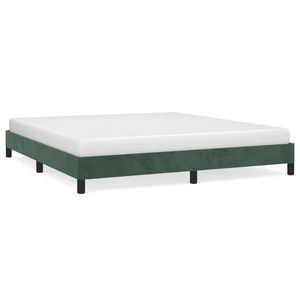 vidaXL Cadre de lit sans matelas vert fonc&eacute; 160x200 cm velours