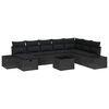 vidaXL Ensemble de canap&eacute; de jardin avec coussin 9 pcs Noir polyrotin