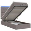 vidaXL Lit coffre avec matelas et LED Taupe 90 x 190 cm Tissu